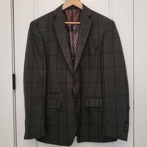 SOLD Green windowpane check plaid blazer